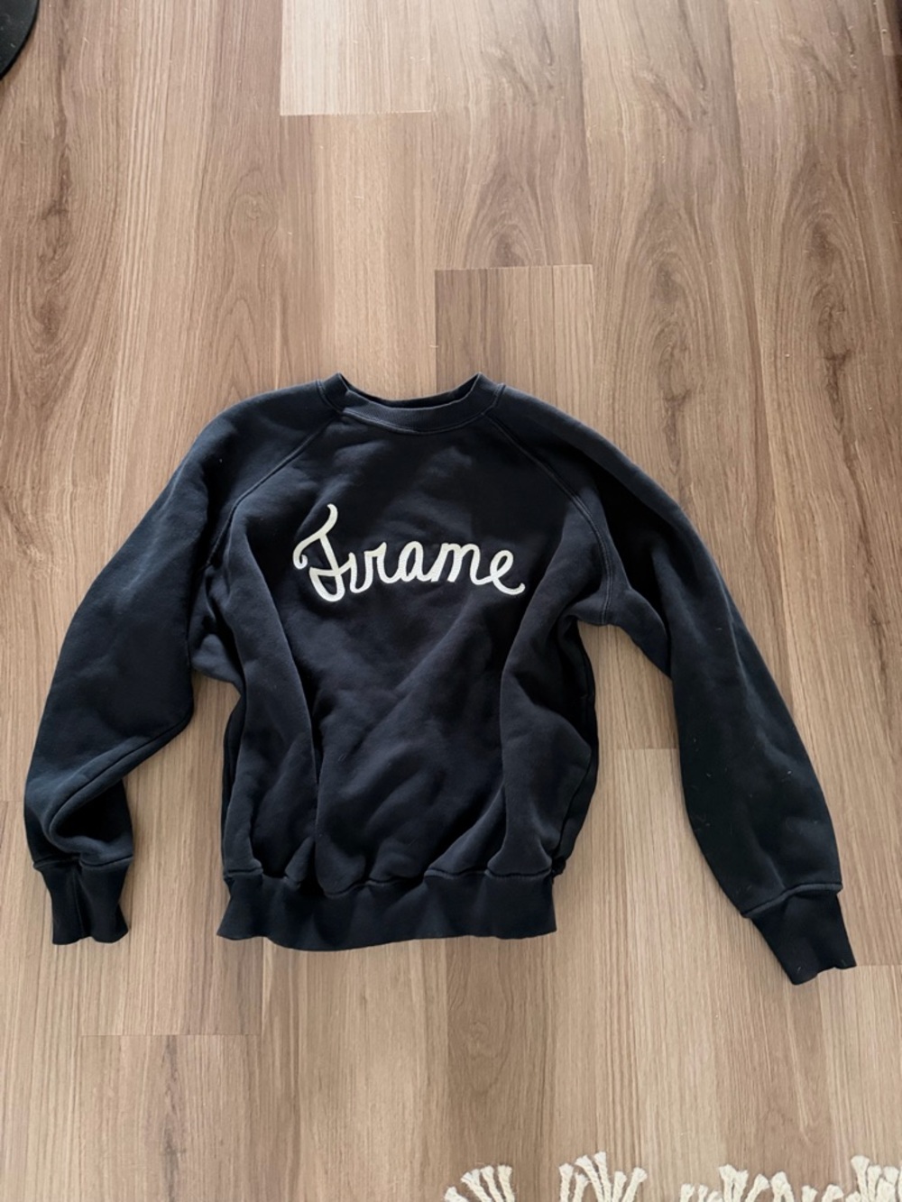 Frame Denim Black Sweatshirt with White Logo Tag